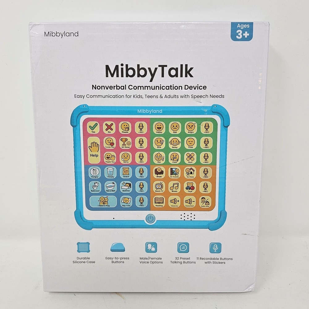 Mibbyland MibbyTalk Nonverbal Communication Device AAC Learning System Blue Kids